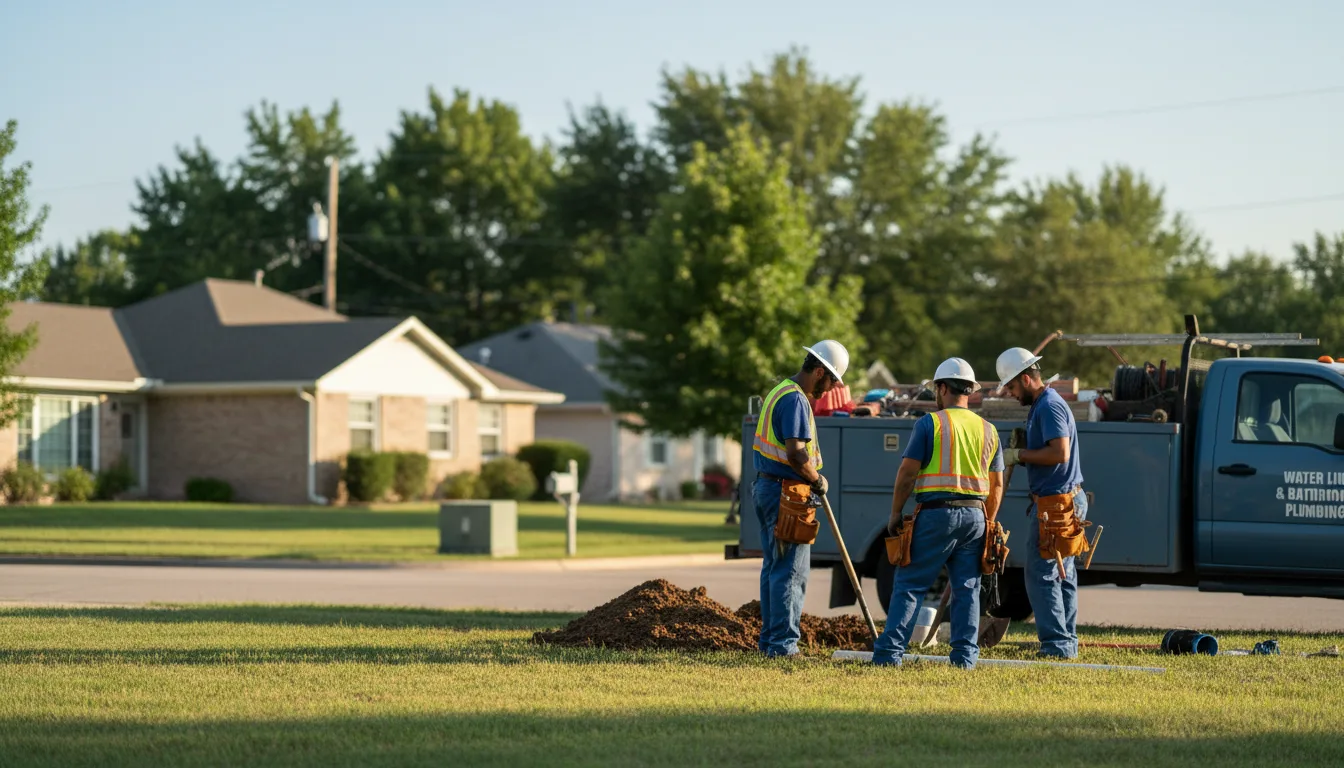 Residential water line and bathroom plumbing service in Lowell, AR